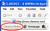 Clarence MiniBar su Internet Explorer